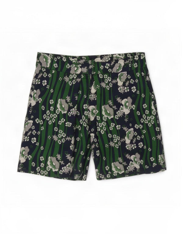 Spodenki damskie Vintage W32, duże, zielone w kwiaty