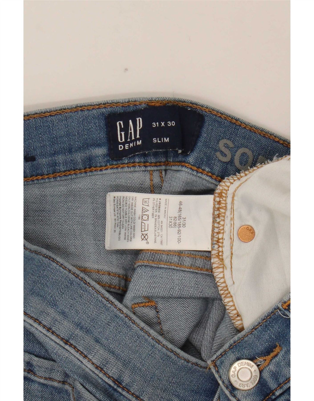 Damskie jeansy Gap Slim W31 L29 Niebieskie bawełniane