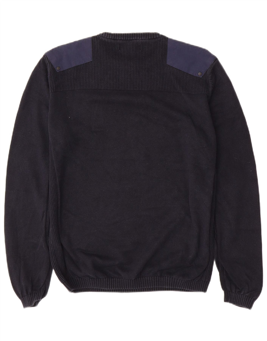 JACK & JONES Mens Crew Neck Jumper Sweater Large Navy Blue Colourblock