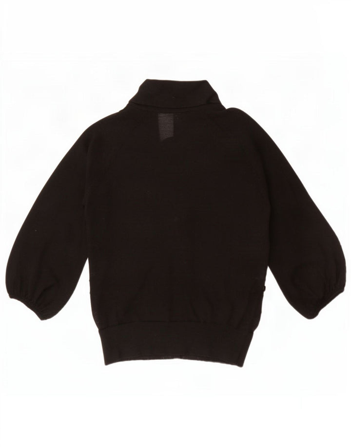 Damski sweter rozpinany Ted Baker z rękawem 3/4, rozmiar 2, mały, czarny w kwiaty