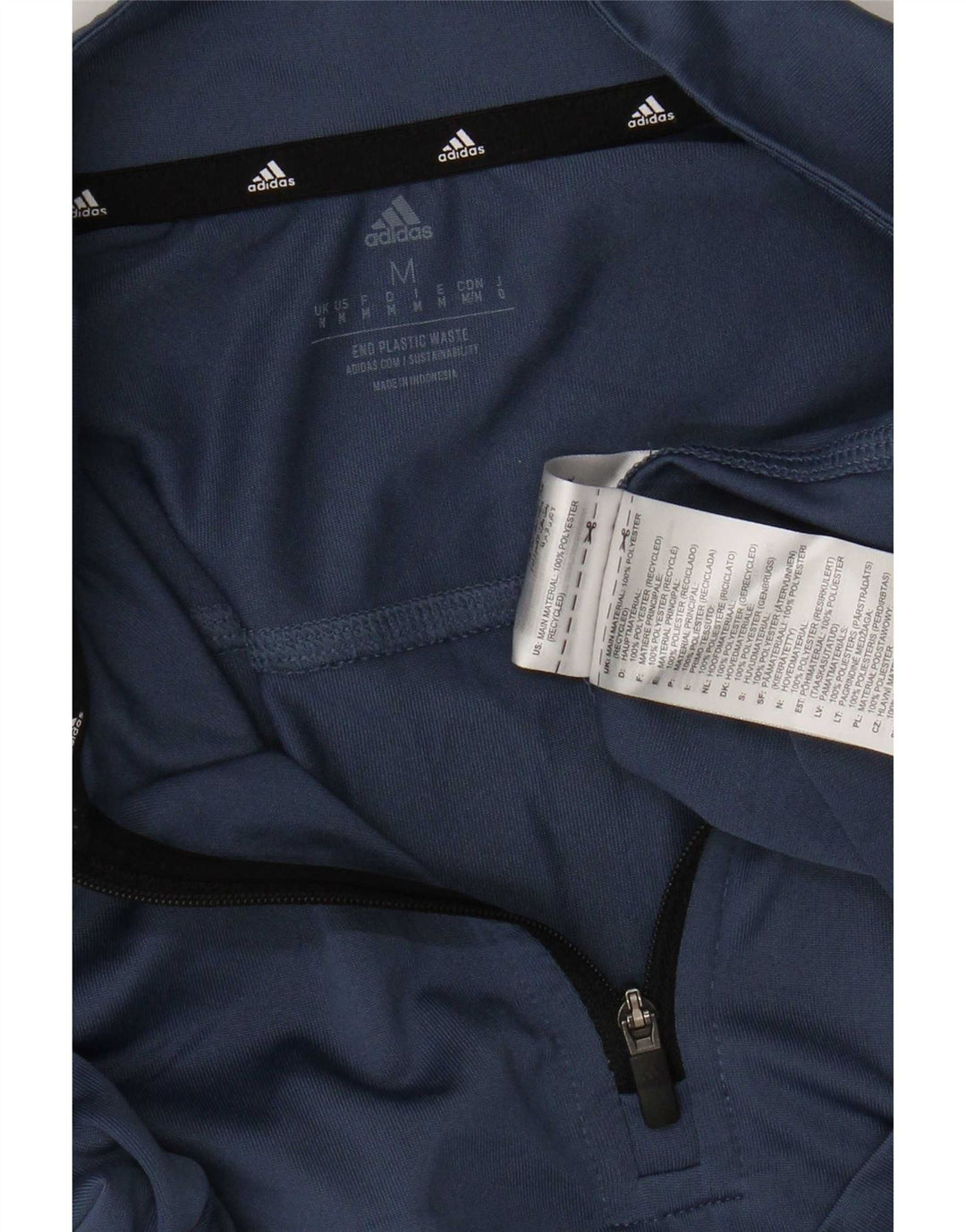 Dres męski Adidas Aeroready z zamkiem błyskawicznym na szyi, średni granatowy