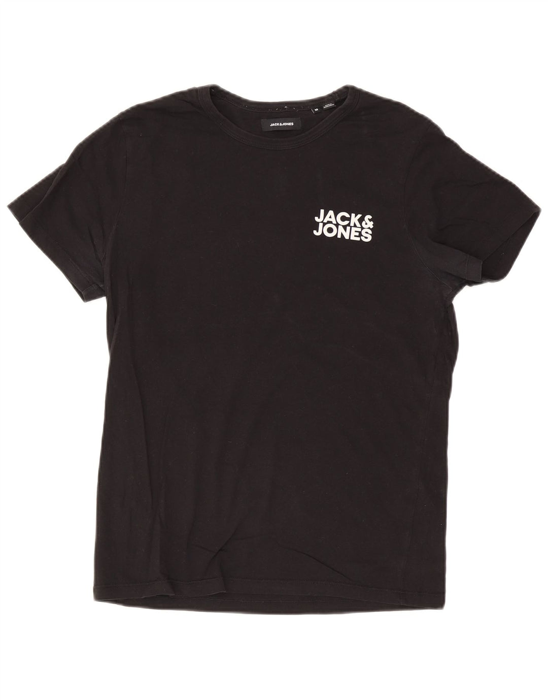Męski T-shirt z grafiką Jack & Jones, średni czarny, bawełniany