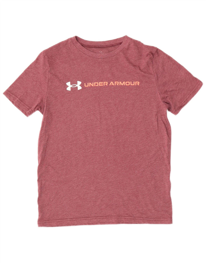 Chłopięcy T-shirt z grafiką UNDER ARMOUR 9-10 lat, średni burgund