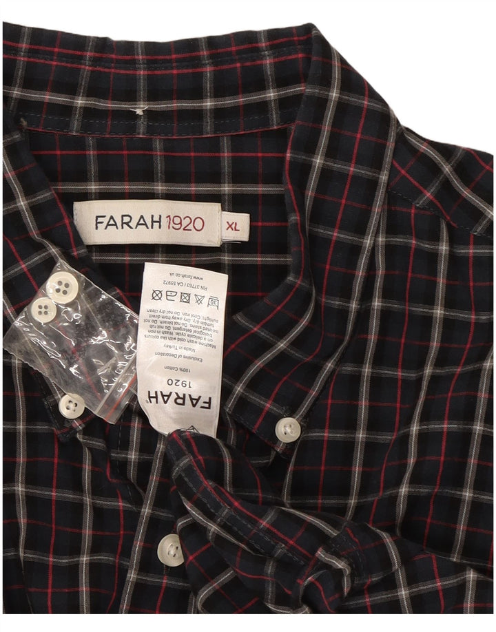 Koszula męska Farah XL, bawełniana, granatowa w kratkę