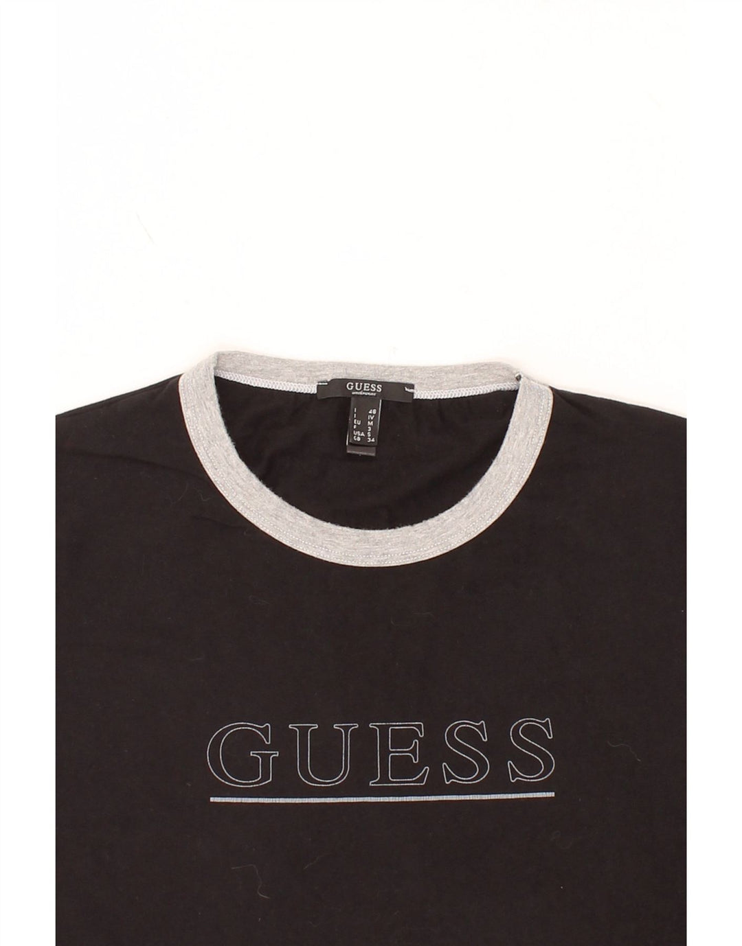 GUESS Mens Graphic T-Shirt Top Medium Black Vintage Guess and Second-Hand Guess from Messina Hembry 