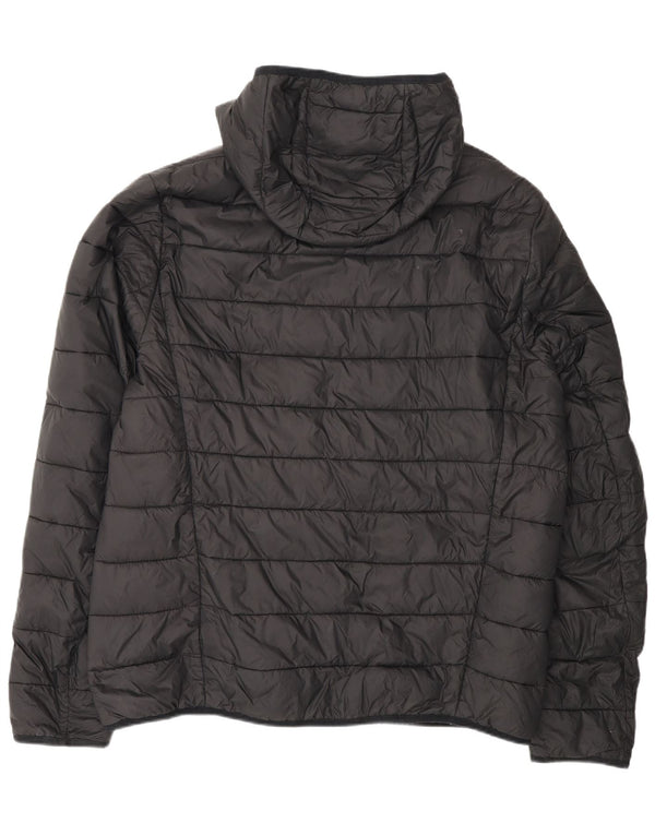 Męska ocieplana kurtka z kapturem Hugo Boss UK 44 2XL Czarny poliamid