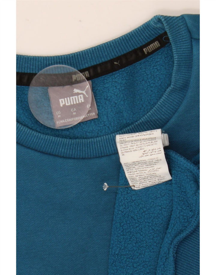 Męska bluza z grafiką Puma, sweter, średnia niebieska bawełna
