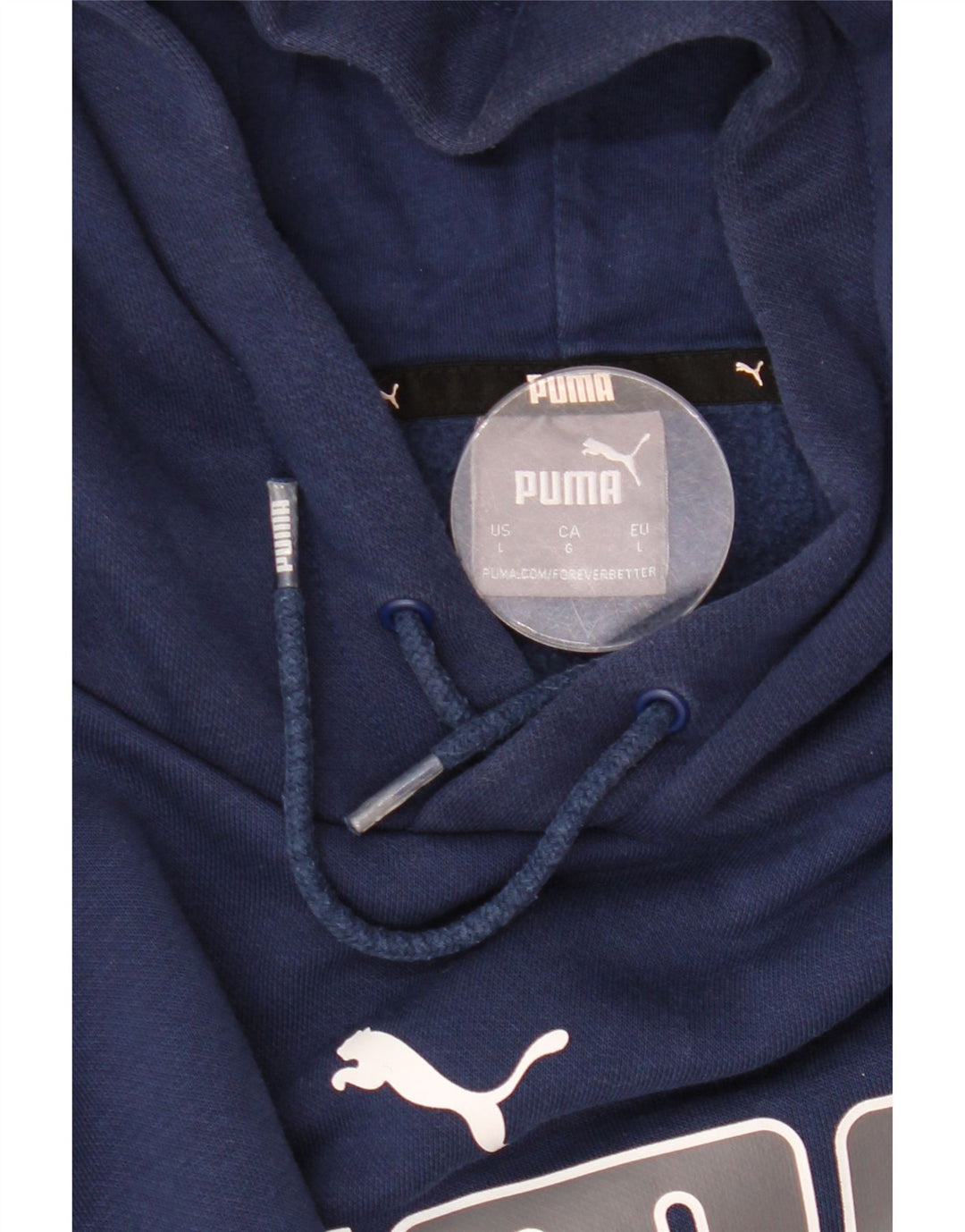 Damski sweter z kapturem i grafiką PUMA UK 16, duży, granatowy