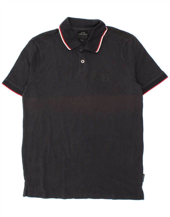 ARMANI EXCHANGE Mens Polo Shirt Small Black Cotton Vintage Armani Exchange and Second-Hand Armani Exchange from Messina Hembry 
