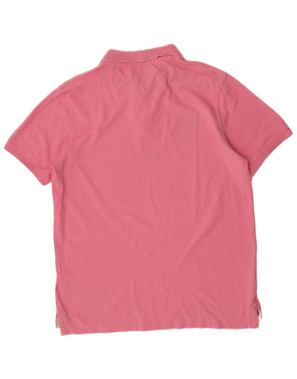 Męska koszulka polo Tommy Hilfiger z grafiką slim fit, 2XL, różowa, bawełniana