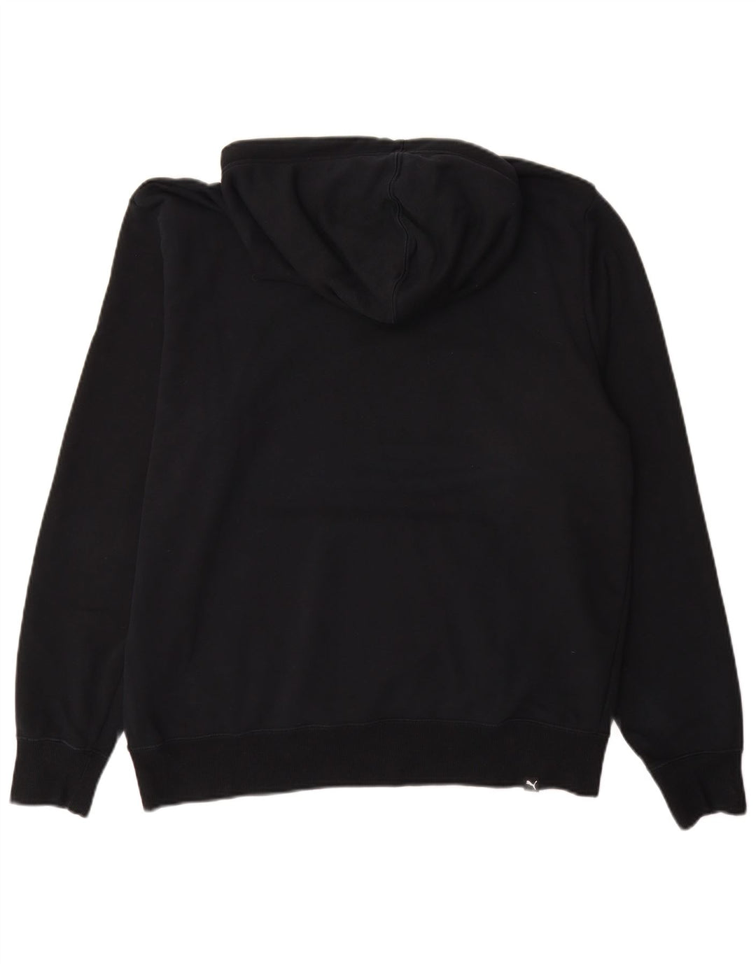 Męski sweter z kapturem i grafiką PUMA, duży, czarny, bawełniany z blokami kolorów