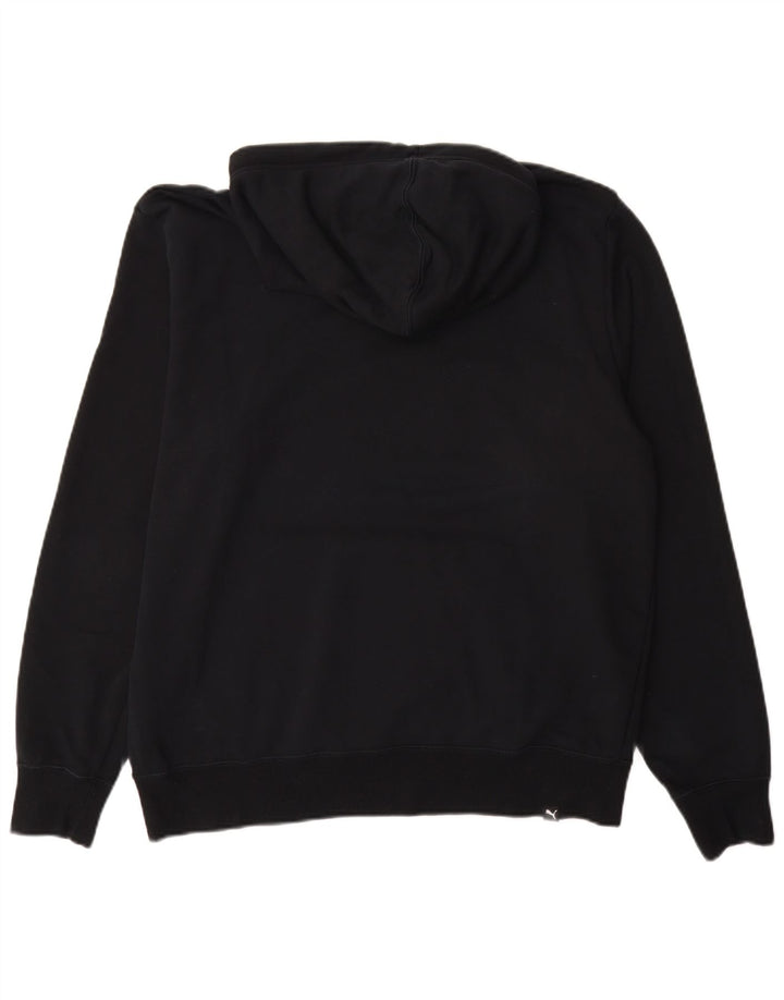 Męski sweter z kapturem i grafiką PUMA, duży, czarny, bawełniany z blokami kolorów