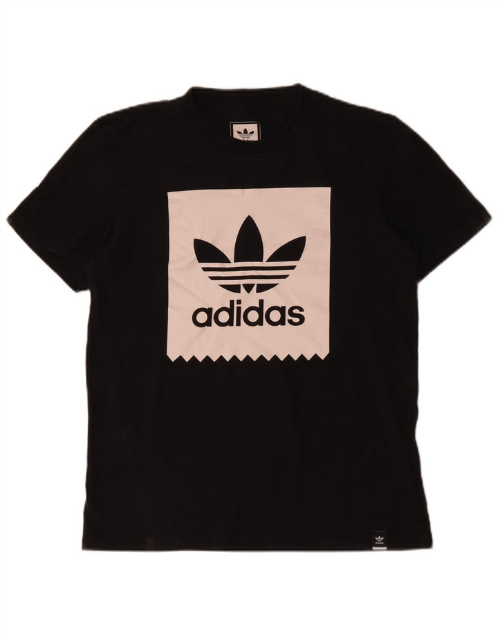 Męska koszulka z grafiką Adidas, mała, czarna, bawełniana