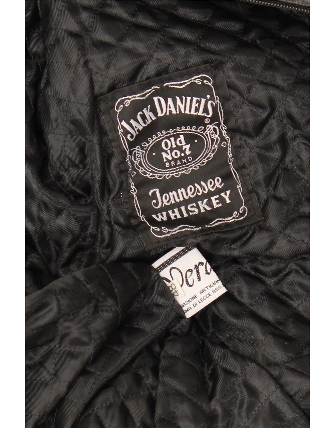 JACK DANIELS Womens Leather Jacket IT 48 Medium Black Leather