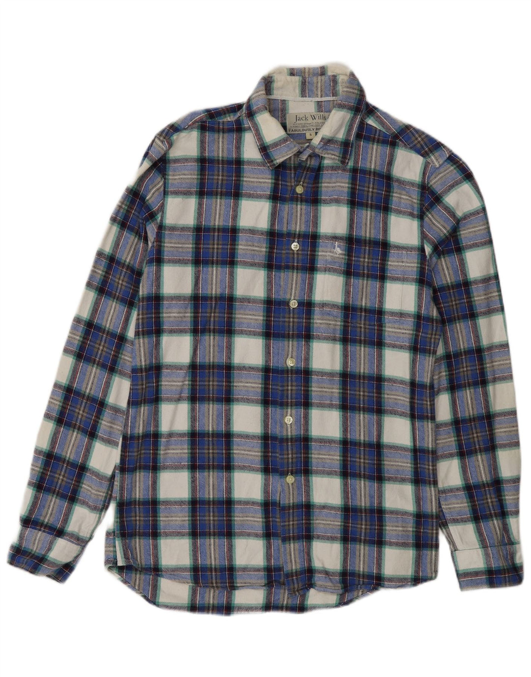 Koszula flanelowa męska Jack Wills, mała, bawełniana w granatową kratę