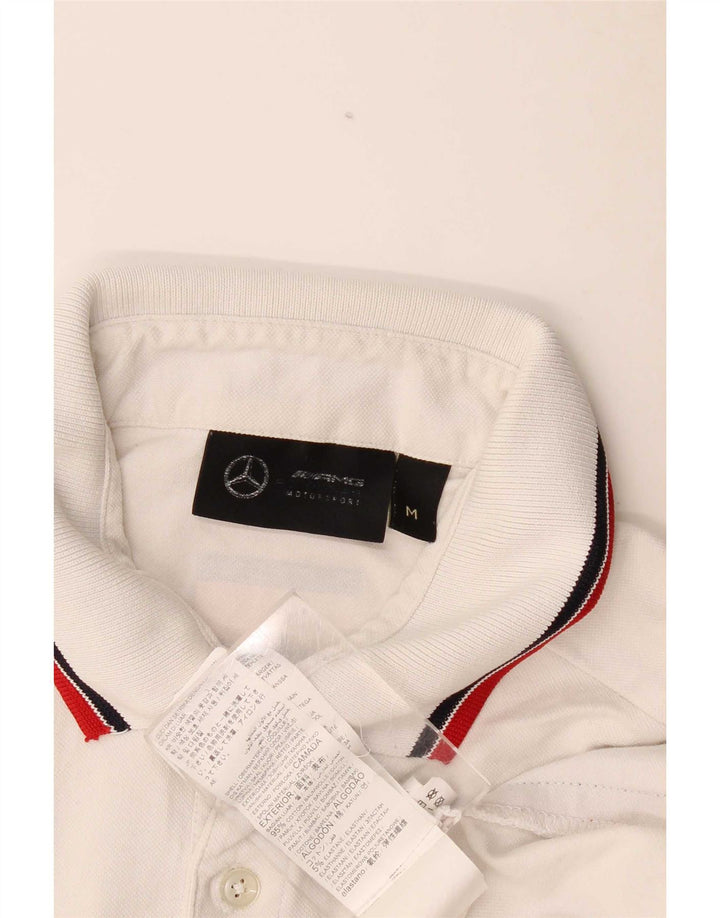 Męska koszulka polo w stylu vintage z grafiką, średnia, bawełniana w białe paski
