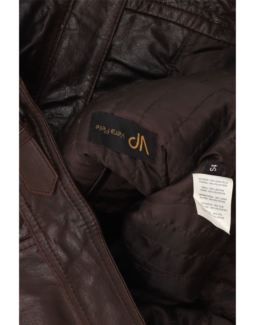 Vintage męska kurtka skórzana bomber IT 54 2XL brązowa skóra