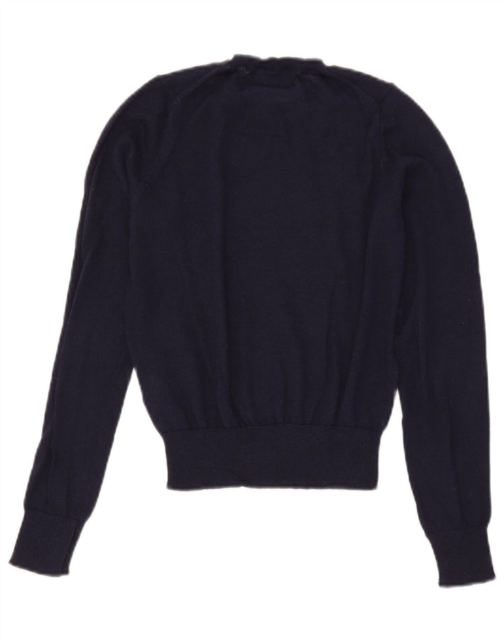 Damski sweter Zara z okrągłym dekoltem, UK 10, mały, granatowy, poliester
