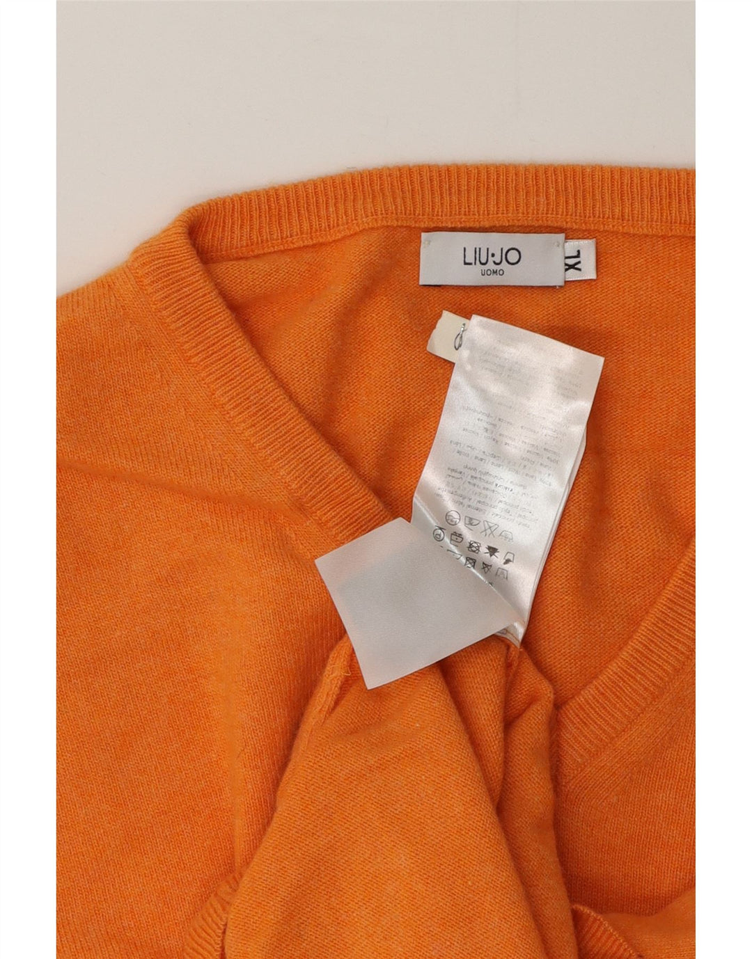 Męski sweter Liu Jo z dekoltem w kształcie litery V, XL, Pomarańczowa wełna