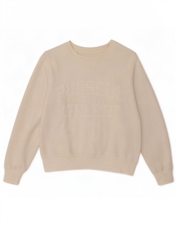 Damska bluza Russell Athletic Graphic Jumper UK 14 Medium Off White
