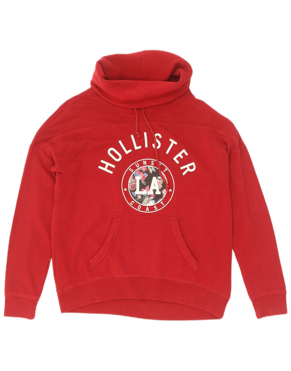 Damski sweter oversize Hollister Los Angeles UK 10, mały, czerwony
