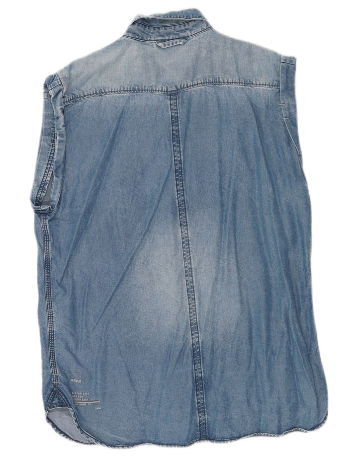 Damska koszula dżinsowa bez rękawów G-Star UK 14 Medium Blue Lyocell