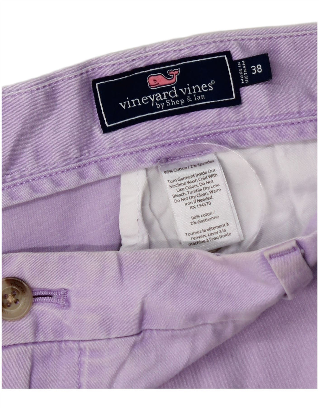Męskie spodenki Chino VINEYARD VINES W38 XL Fioletowa bawełna