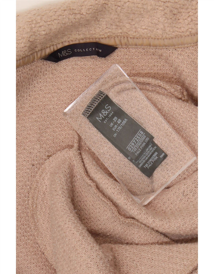 Marks & Spencer Damski długi sweter kardigan UK 20 2XL Różowy poliester