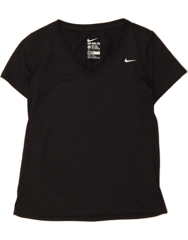 NIKE Womens Dri Fit T-Shirt Top UK 12 Medium Black Polyester Vintage Nike and Second-Hand Nike from Messina Hembry 