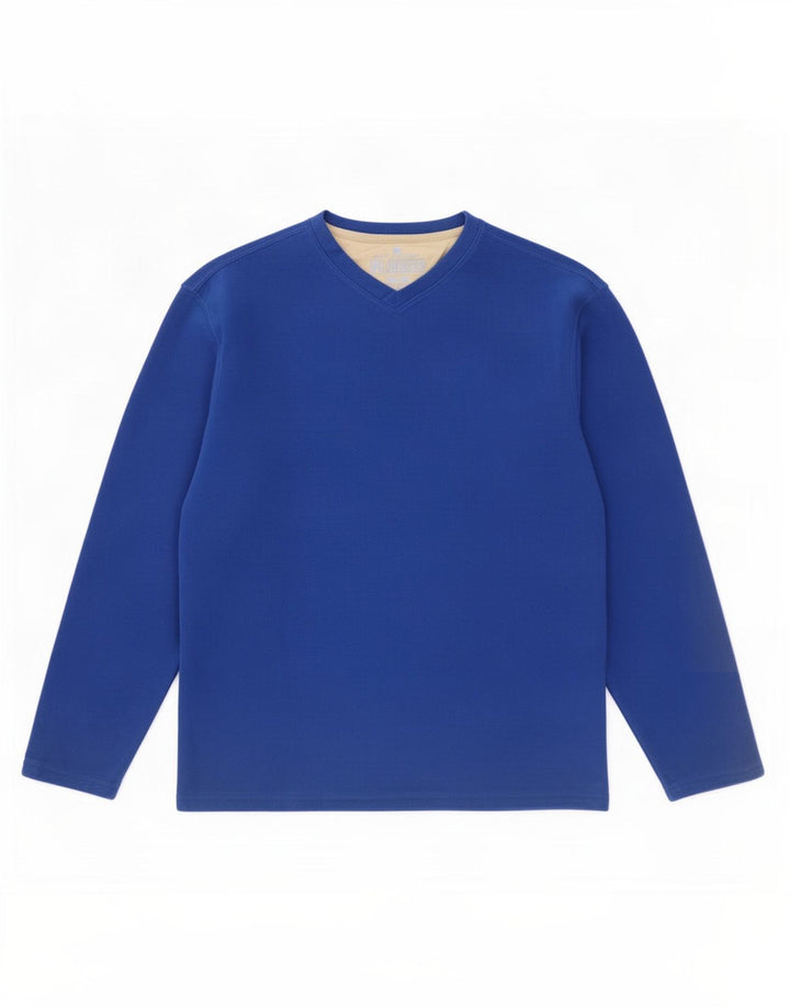 Marks & Spencer Męski sweter polarowy, średni niebieski, poliester