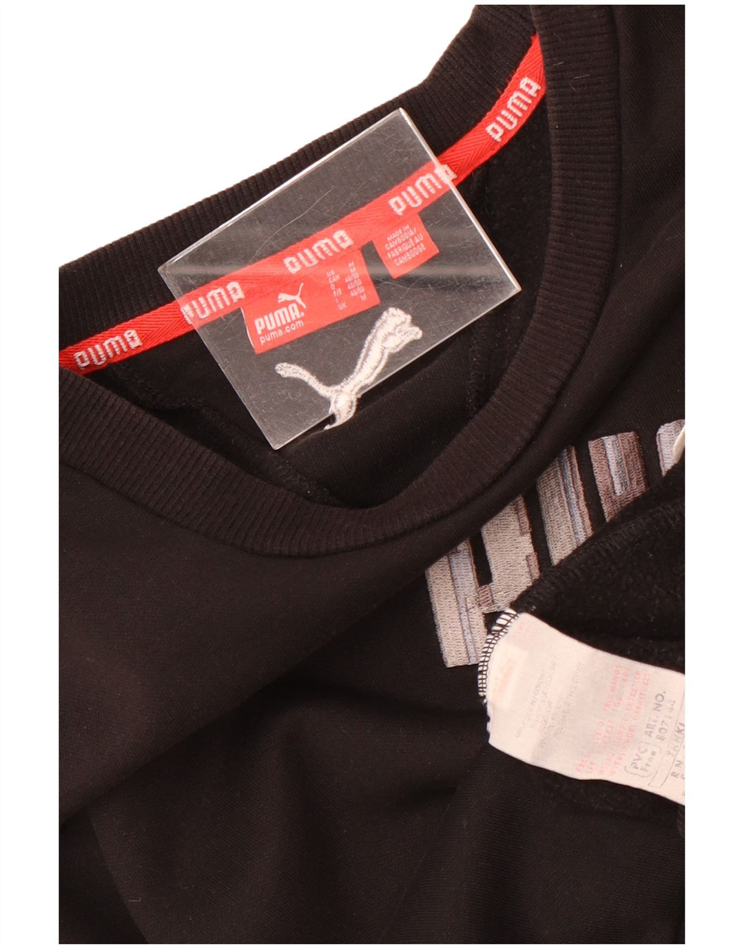 Męska bluza z grafiką Puma, średnia czarna, bawełniana