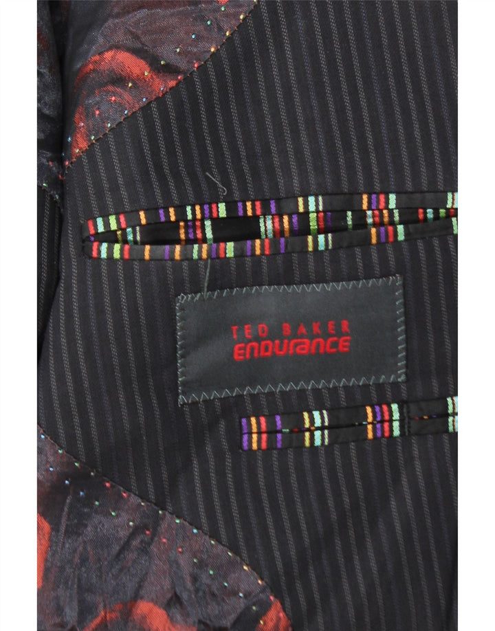 Męska marynarka zapinana na 2 guziki Ted Baker UK 40, duża granatowa w prążki