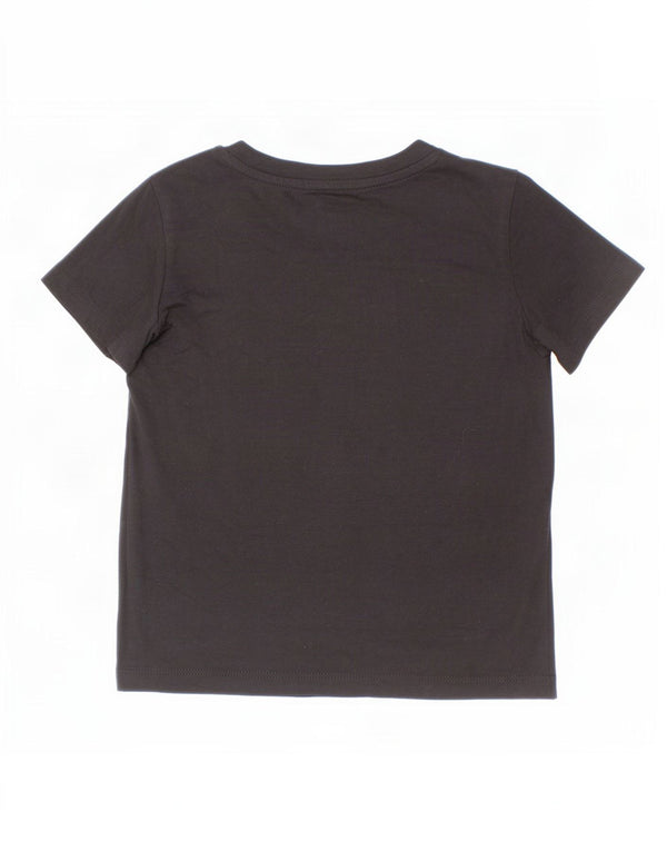 Chłopięcy T-shirt z grafiką Kappa, 5-6 lat, czarna bawełna