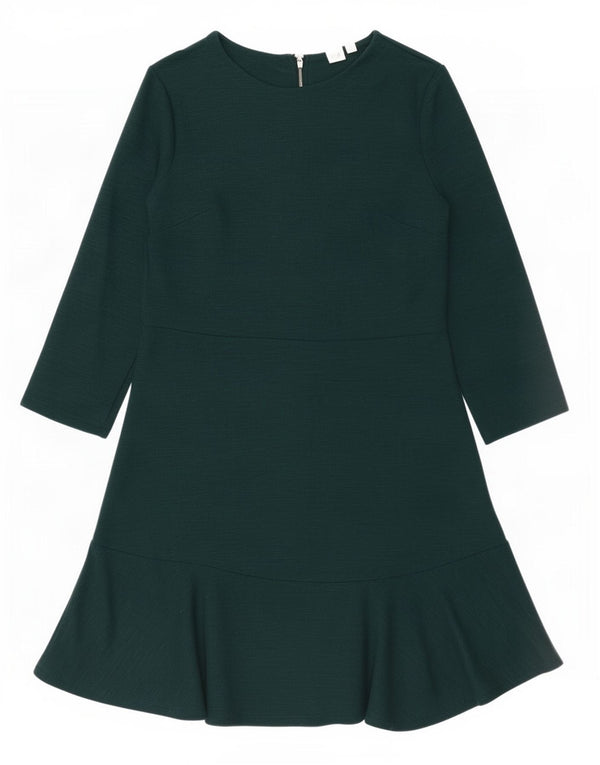 Damska sukienka o linii A z rękawem 3/4 Gap UK 10 Small Green Rayon
