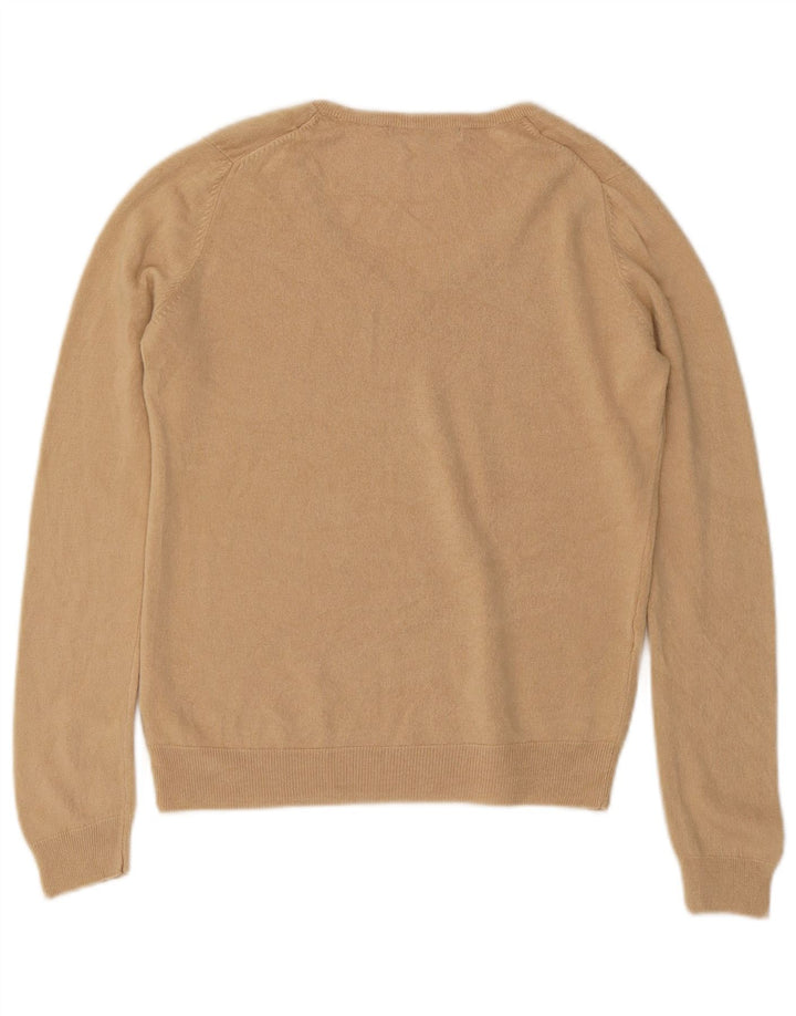 Marks & Spencer Damski sweter z dekoltem w kształcie litery V, UK 12, średni beż, akryl