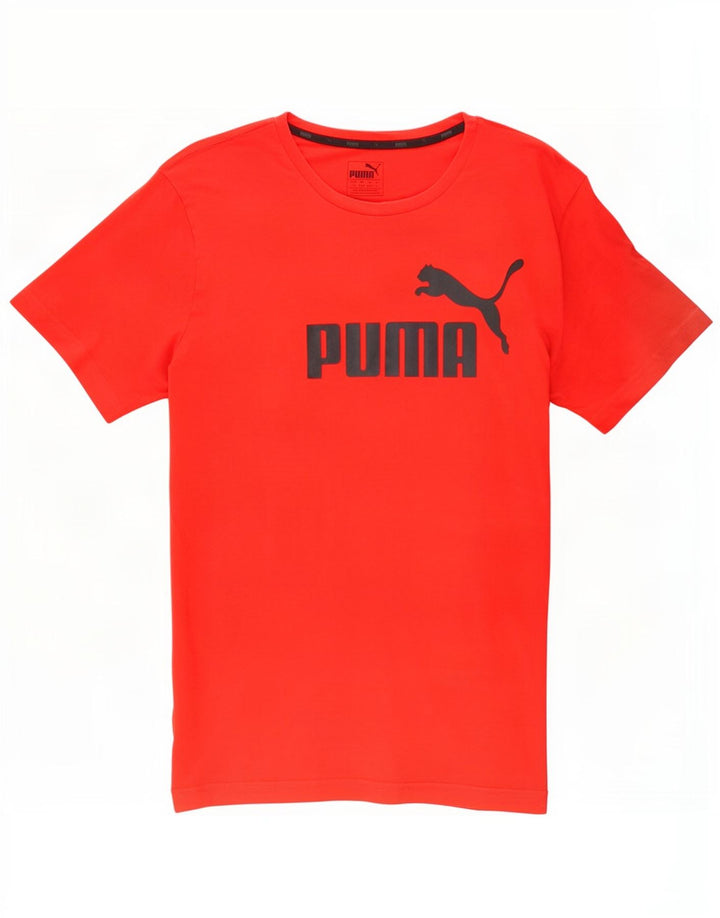 Męski T-shirt z grafiką Puma, duży, czerwony, bawełniany