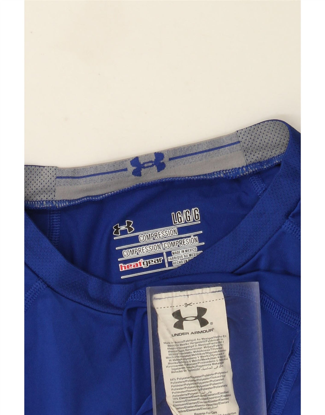 Męski top Under Armour Heat Gear z grafiką, długim rękawem, duży, niebieski poliester