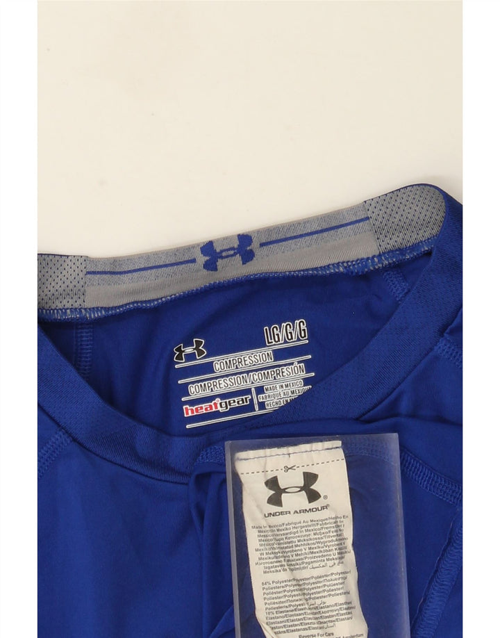 Męski top Under Armour Heat Gear z grafiką, długim rękawem, duży, niebieski poliester