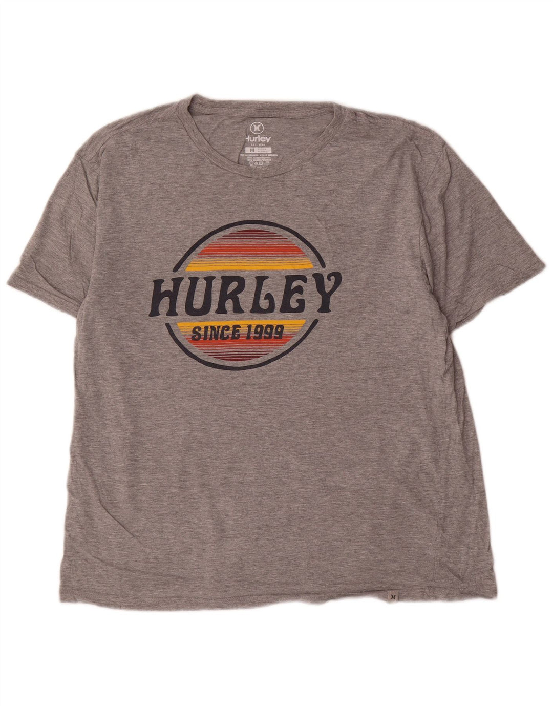 Męski T-shirt z grafiką Hurley Top, średnioszary, bawełniany