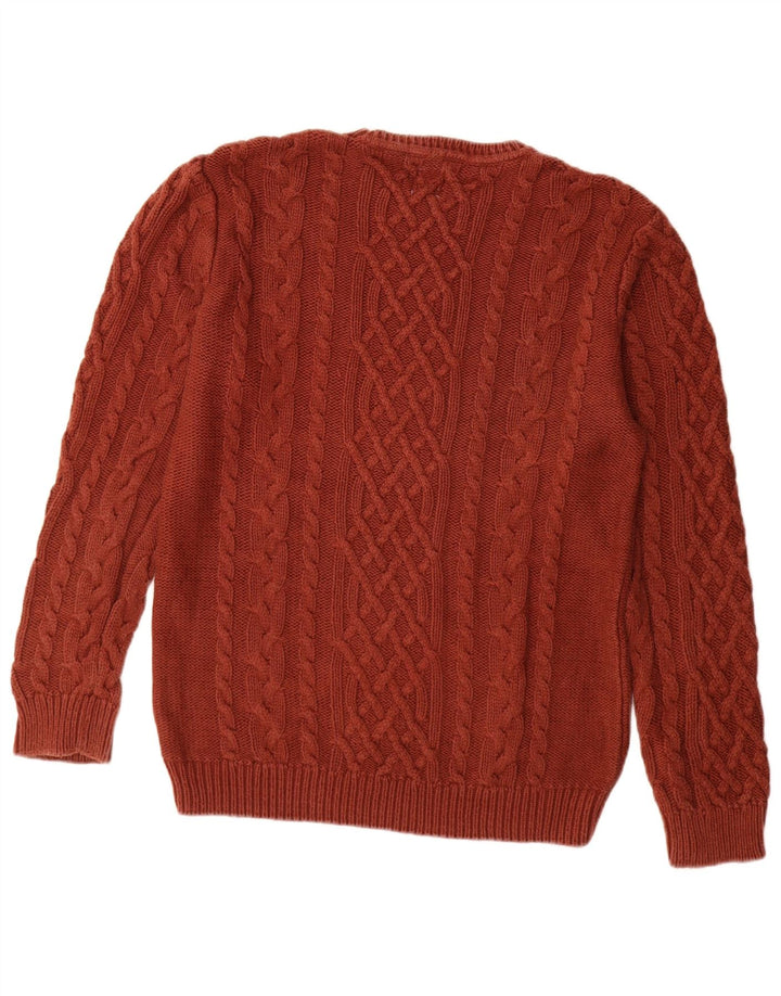Męski sweter z okrągłym dekoltem Zara, średni brąz