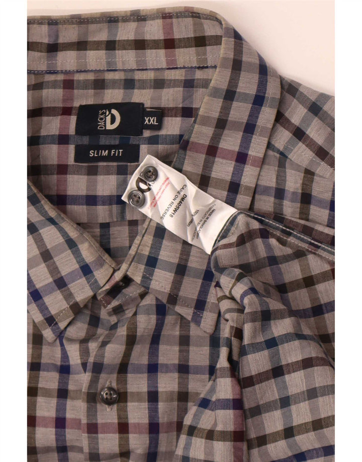Koszula męska slim fit firmy Dack 2XL, bawełniana, szara krata