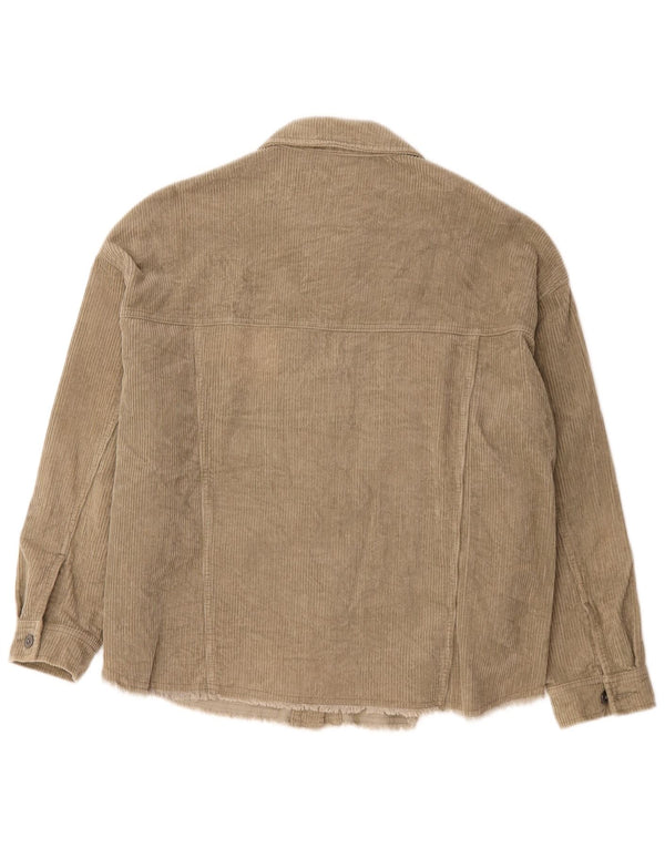 Damska koszula sztruksowa oversize Zara UK 18 XL, bawełniana khaki