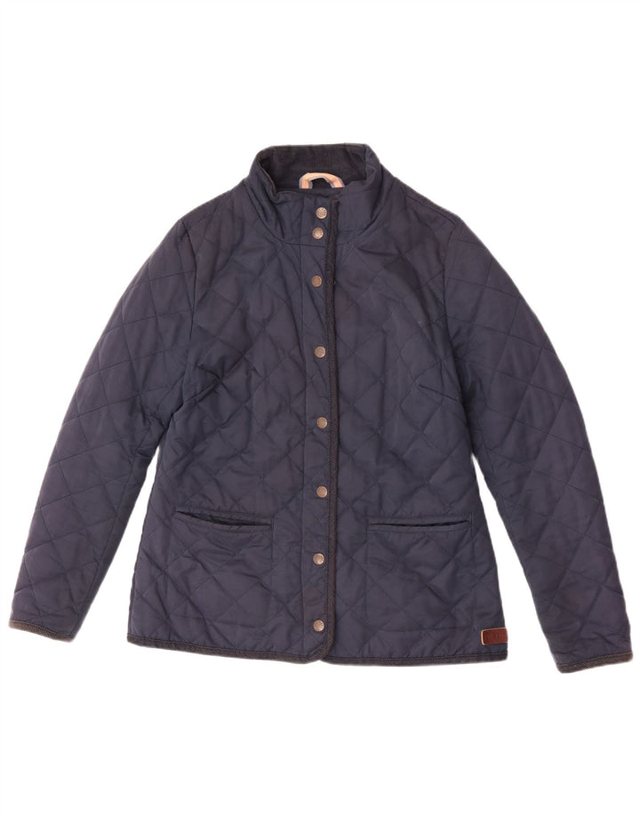 Damska pikowana kurtka Fat Face UK 12, średni granatowy poliester