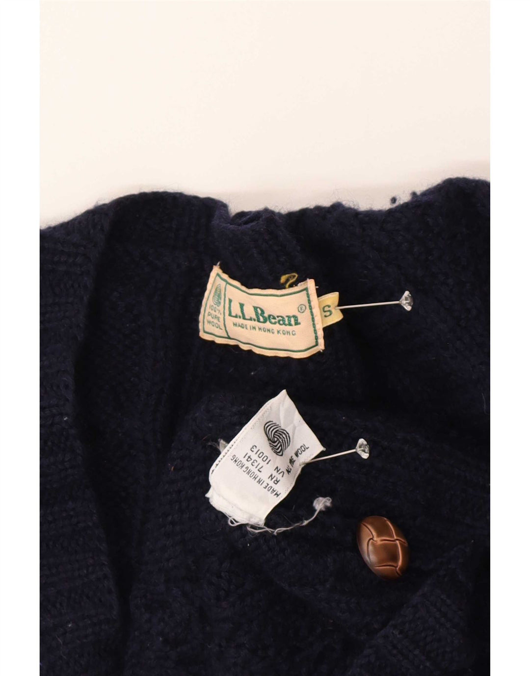 Damski sweter oversize L.L.Bean UK 10, mały, granatowy, wełniany