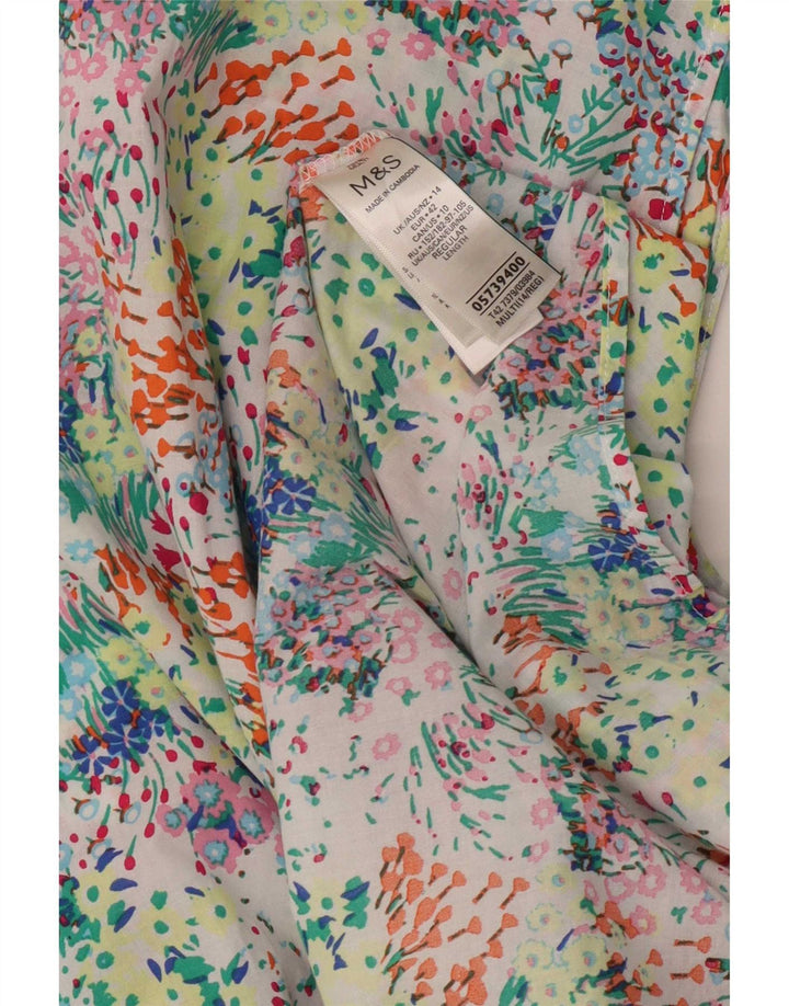 Marks & Spencer Damska sukienka maxi UK 14, duża, wielokolorowa w kwiaty
