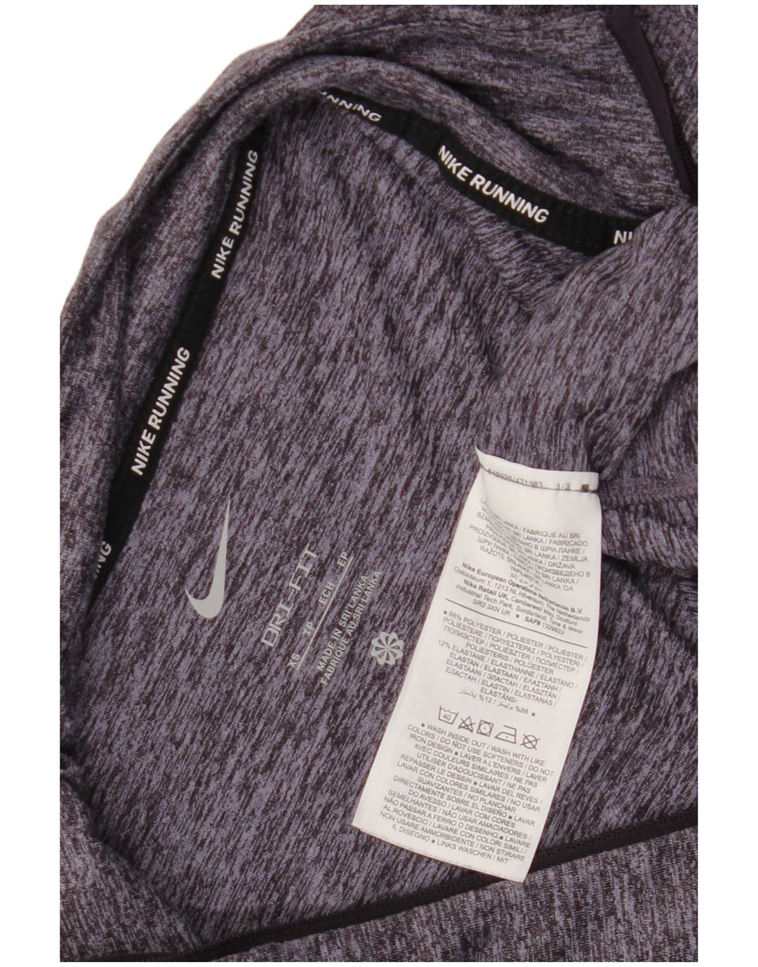 Męska koszulka Nike Dri Fit z zamkiem błyskawicznym i długim rękawem XS, niebieski, nakrapiany poliester