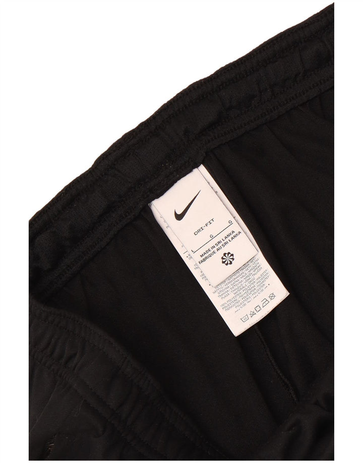 Męskie spodnie dresowe Nike Dri Fit, duży czarny poliester z blokami kolorów