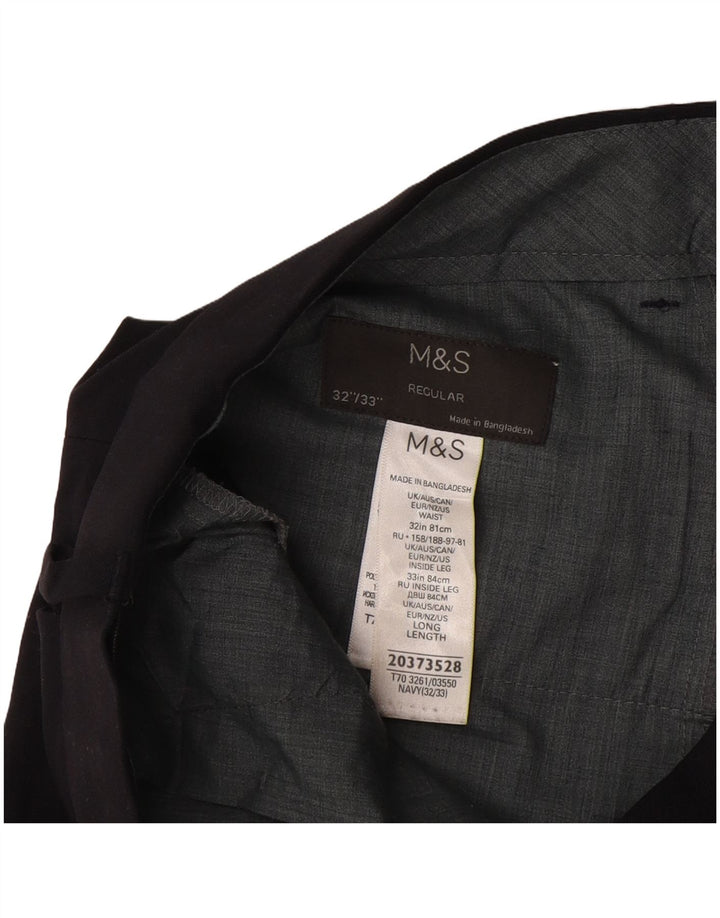 Męskie spodnie typu chino Regular Straight Marks & Spencer W32 L33 granatowe