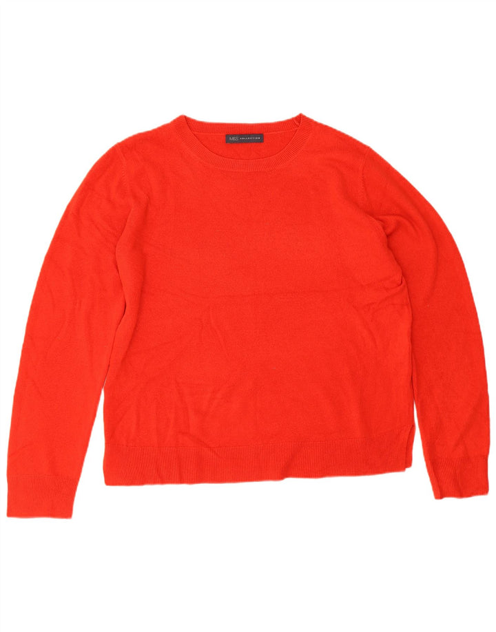 Marks & Spencer Damski sweter oversize z dekoltem w łódkę, UK 16, duży czerwony