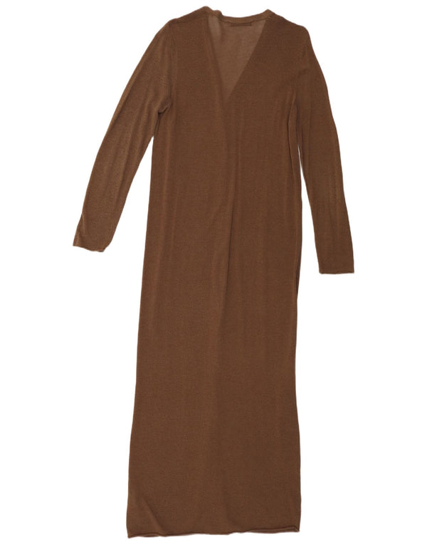 Damski sweter o przedłużonym fasonie Zara UK 10, mały, brązowy, bawełniany